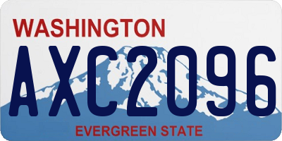 WA license plate AXC2096