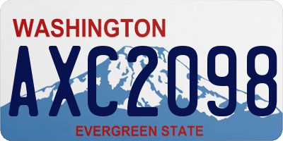 WA license plate AXC2098