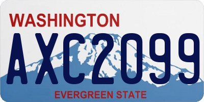 WA license plate AXC2099