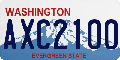 WA license plate AXC2100