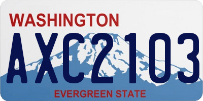 WA license plate AXC2103