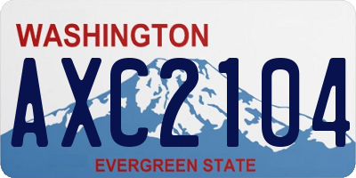 WA license plate AXC2104