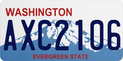 WA license plate AXC2106