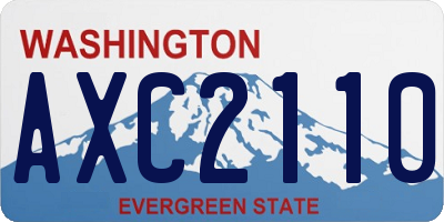 WA license plate AXC2110