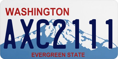 WA license plate AXC2111