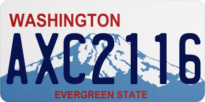 WA license plate AXC2116