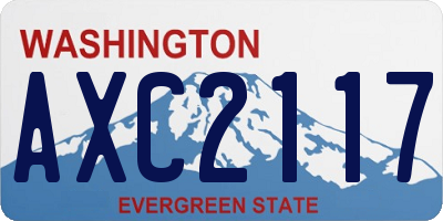 WA license plate AXC2117