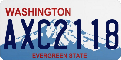 WA license plate AXC2118