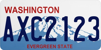 WA license plate AXC2123