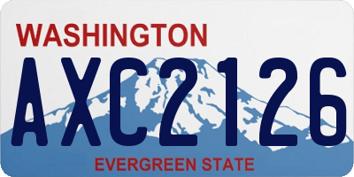 WA license plate AXC2126