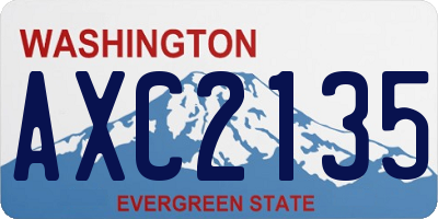 WA license plate AXC2135