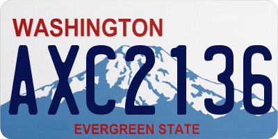 WA license plate AXC2136