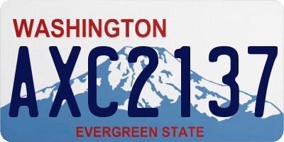 WA license plate AXC2137