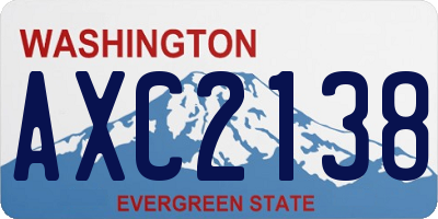 WA license plate AXC2138