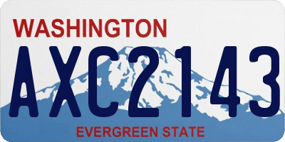 WA license plate AXC2143
