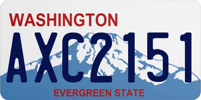 WA license plate AXC2151