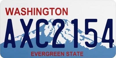 WA license plate AXC2154