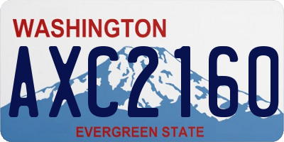 WA license plate AXC2160