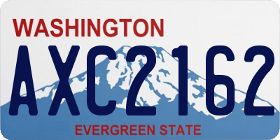WA license plate AXC2162