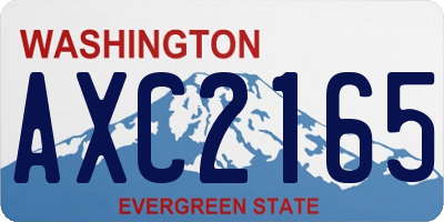 WA license plate AXC2165