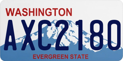 WA license plate AXC2180