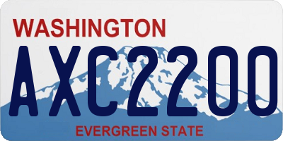 WA license plate AXC2200