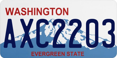 WA license plate AXC2203