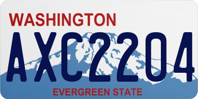 WA license plate AXC2204