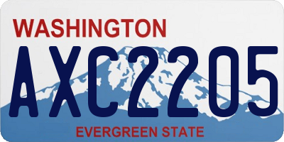 WA license plate AXC2205