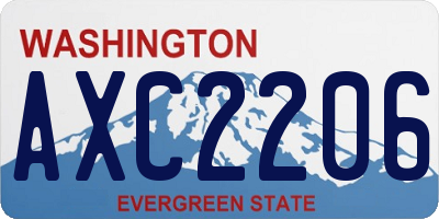 WA license plate AXC2206