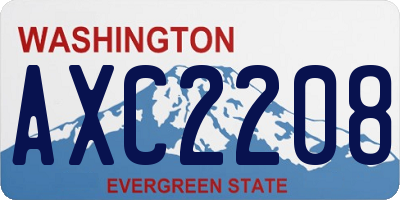 WA license plate AXC2208