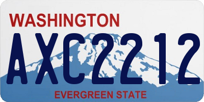WA license plate AXC2212