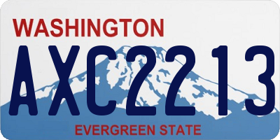 WA license plate AXC2213