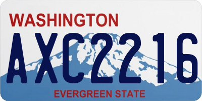 WA license plate AXC2216