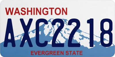 WA license plate AXC2218