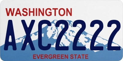 WA license plate AXC2222