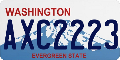 WA license plate AXC2223