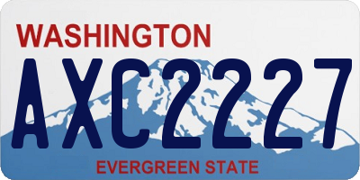 WA license plate AXC2227