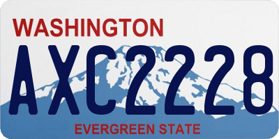 WA license plate AXC2228