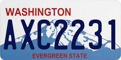 WA license plate AXC2231