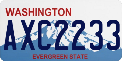 WA license plate AXC2233