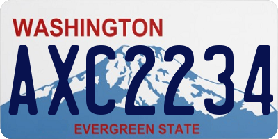 WA license plate AXC2234