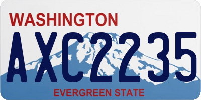 WA license plate AXC2235