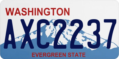 WA license plate AXC2237