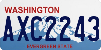 WA license plate AXC2243