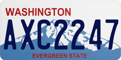 WA license plate AXC2247