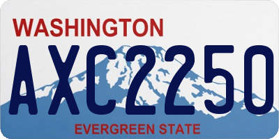 WA license plate AXC2250