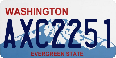 WA license plate AXC2251