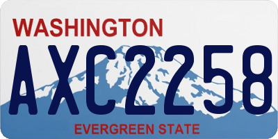 WA license plate AXC2258