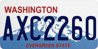 WA license plate AXC2260